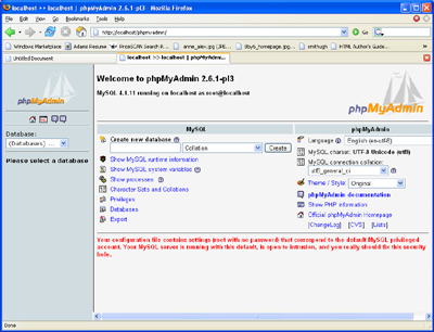 PHPMyAdmin main image